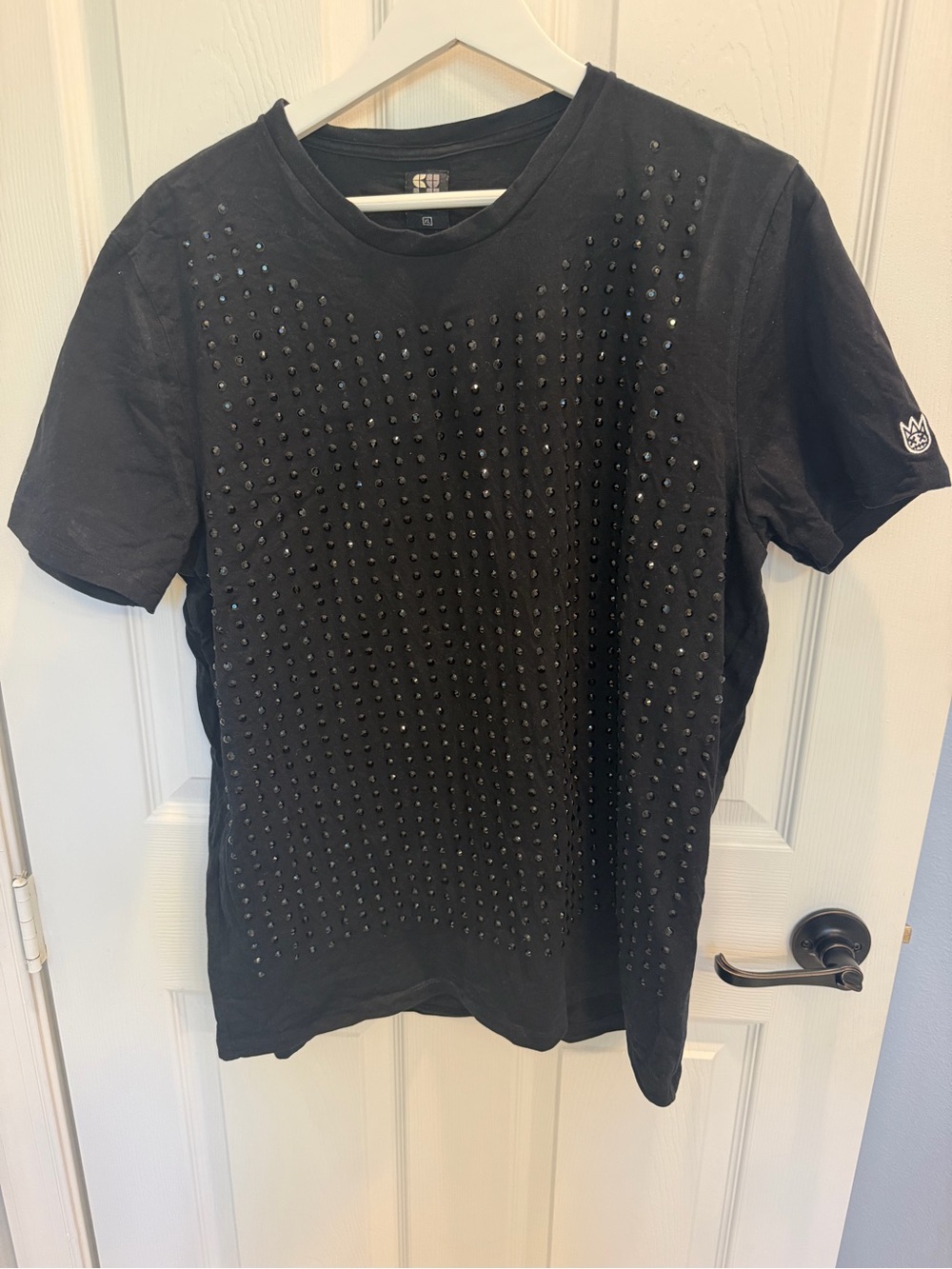 Cult of Individuality Men's Black Studded Crew
Neck T-Shirt Size XL